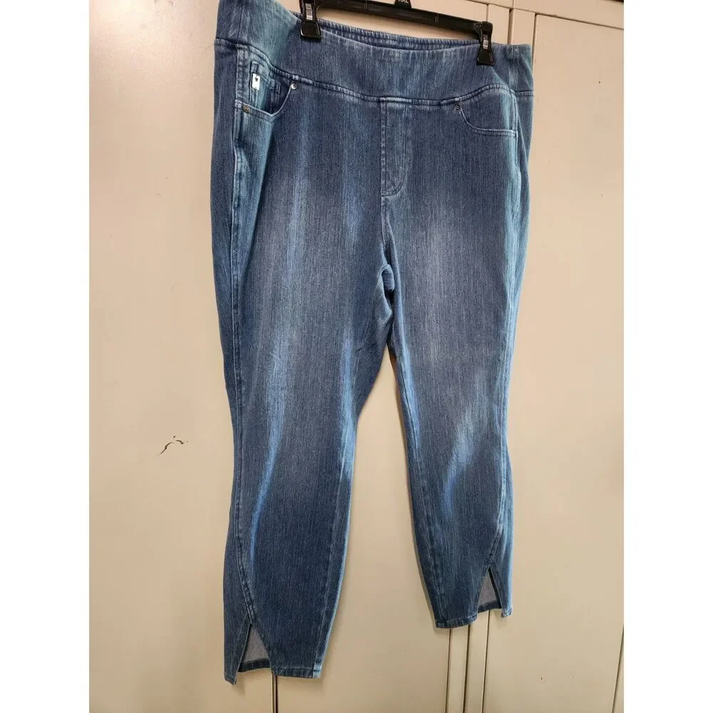 Belle by Kim Gravel Believe In Your Own Beauty Denim Blue Jeans Size 20W